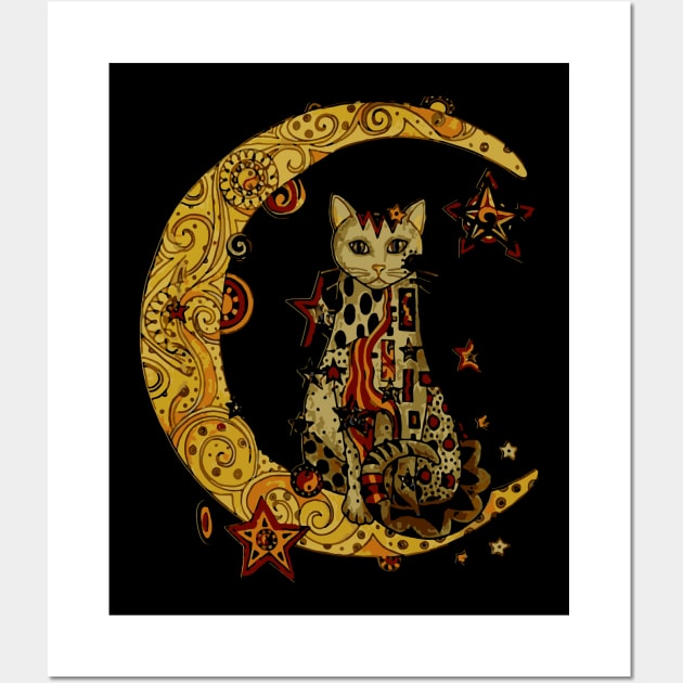 cat and moon Wall Art by Xonmau